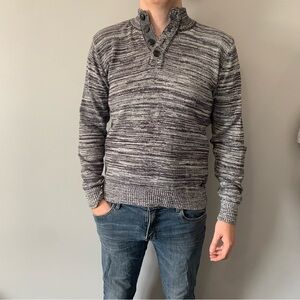 Rumors Sweater salt and pepper colour button collar  size LG
